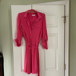 Calvin Klein Fuchsia Long Sleeve Dress